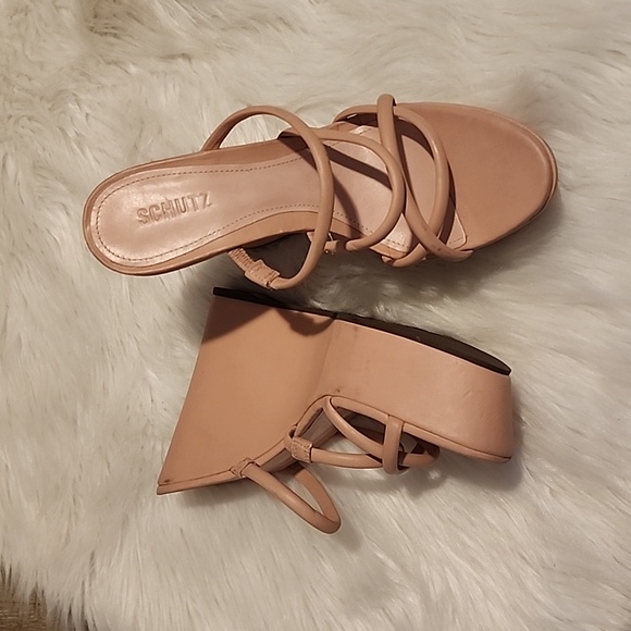 Schutz Cari Sweet Rose Platform Wedge Sandal SZ 9.5 - Picture 2 of 6